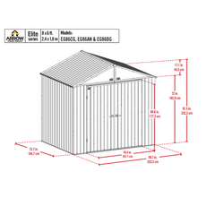 Arrow Elite Steel Shed 8 x 6 Ft. In Anthracite