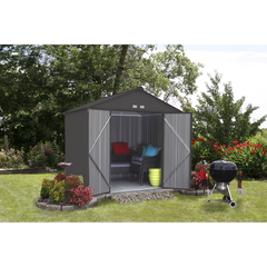 Arrow Ezee Steel Shed Galvanized High 8 x 7 Ft. In Gable
