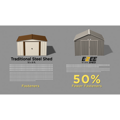 Arrow Ezee Steel Shed Galvanized Low 6 x 5 Ft. In Gable
