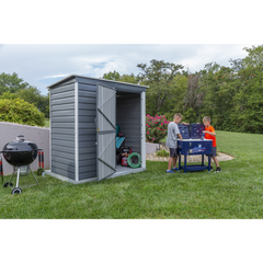 Arrow Shed-In-A-Box Steel Shed 6 x 4 Ft. In Galvanized Charcoal/Cream