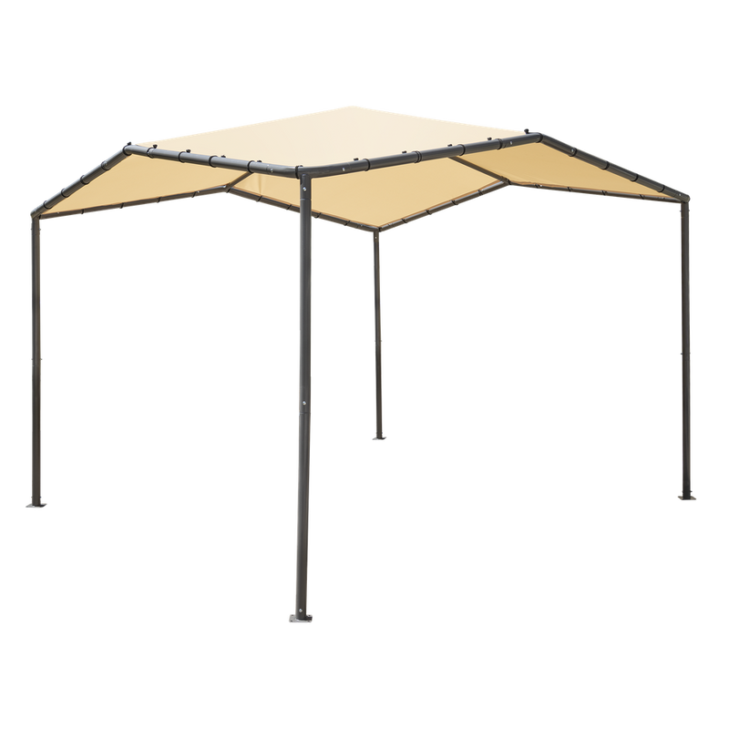 Shelterlogic Pacifica Gazebo Canopy Charcoal Frame And Marzipan Tan Cover 10 x 10 Ft.